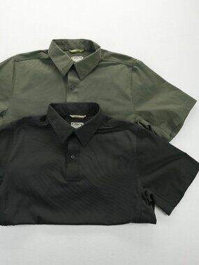 FIRST TACTICAL Lot of 2 Polo Shirt Mens M Green Black Short Sleeve Work Hiking
